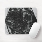 Schwarz-weiß- und Silbermarmor Moderner Glanz Mousepad (Mit Mouse)