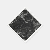 Schwarz-weiß- und Silbermarmor Moderner Glanz Serviette (Ecke)