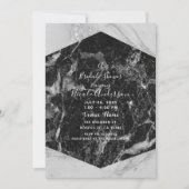 Schwarz-weiß- und Silbermarmor Modernes Brautparty Einladung (Vorderseite)