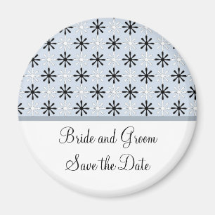 Schwarz, Weiß und Weiß Save the Date Magnet