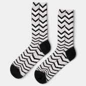 Schwarz-weiß und Zickzack Socken (Linkes Detail)
