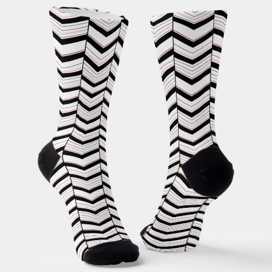 Schwarz-weiß und Zickzack Socken (Gewinkelt)