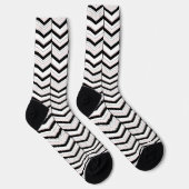 Schwarz-weiß und Zickzack Socken (Rechts)