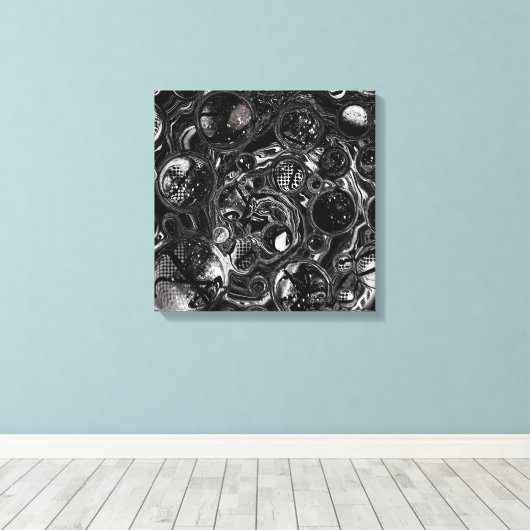 Schwarz-Weiß-Unendlichkeit Leinwanddruck (Insitu (Holzboden))