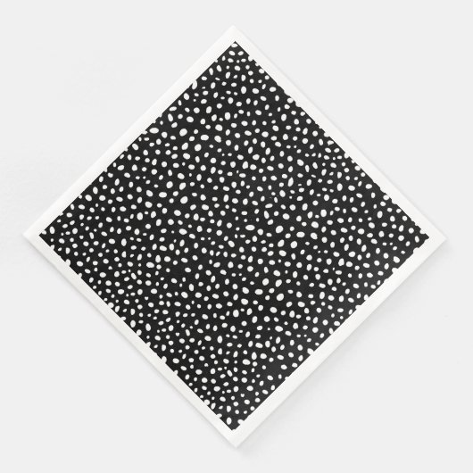 Schwarz-Weiß-Uneven-Punkte-Grafik Serviette (Ecke)