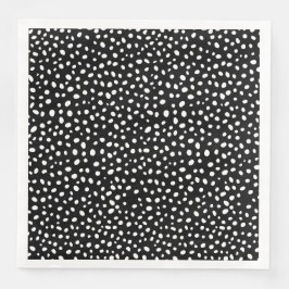 Schwarz-Weiß-Uneven-Punkte-Grafik Serviette