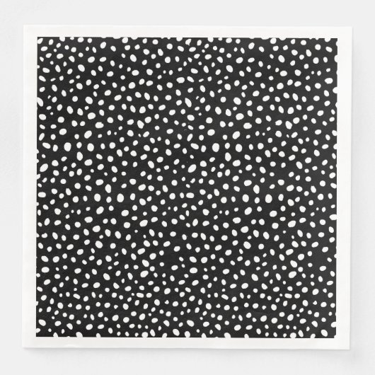 Schwarz-Weiß-Uneven-Punkte-Grafik Serviette (Vorderseite)
