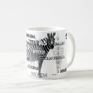 Schwarz-Weiß-Unique-Zebras-Typografie Kaffeetasse