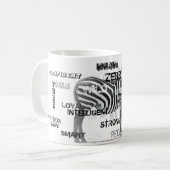 Schwarz-Weiß-Unique-Zebras-Typografie Kaffeetasse (Vorderseite Links)