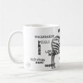Schwarz-Weiß-Unique-Zebras-Typografie Kaffeetasse (Links)