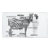 Schwarz-Weiß-Unique-Zebras-Typografie Kissenbezug (Rückseite)