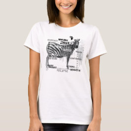 Schwarz-Weiß-Unique-Zebras-Typografie T-Shirt