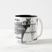 Schwarz-Weiß-Unique-Zebras-Typografie Zweifarbige Tasse (VorderseiteRechts)