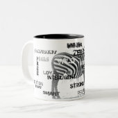 Schwarz-Weiß-Unique-Zebras-Typografie Zweifarbige Tasse (Vorderseite Links)
