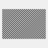 Schwarz-Weiß Unterschiedliche Größen Diagonale Str Geschenkpapier Set (Vorderseite 3)