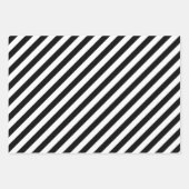Schwarz-Weiß Unterschiedliche Größen Diagonale Str Geschenkpapier Set (Vorderseite 2)