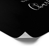 Schwarz-Weiß-Unterschrift-Script-Bar-Menü-Schild Poster (Ecke)