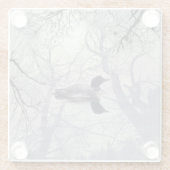 Schwarz-Weiß-Untersetzer auf einem See Glasuntersetzer (Rückseite)