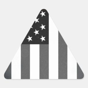 Schwarz-weiß US-amerikanische Flagge Dreieckiger Aufkleber