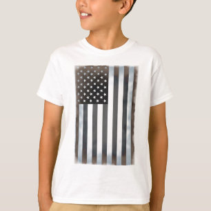 Schwarz-weiß US-amerikanische Flagge T-Shirt