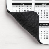 Schwarz-Weiß-USA-Kalender 2025 Mousepad (Ecke)