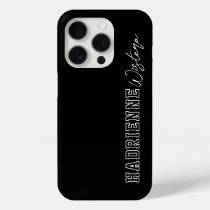 Schwarz Weiß Varsity College Monogramm Schrift Nam Case-Mate iPhone Hülle