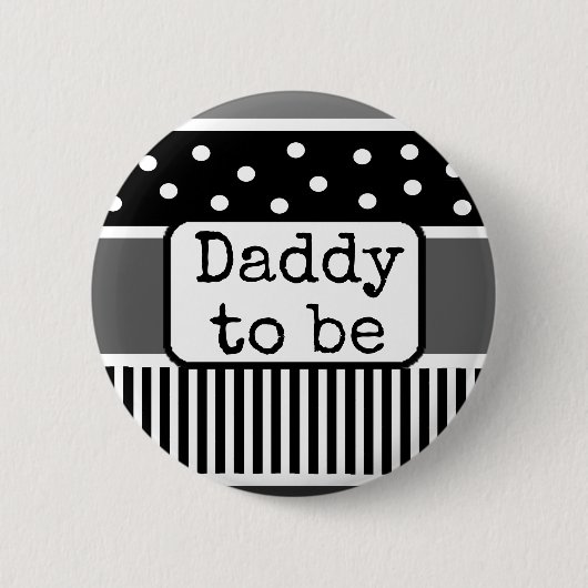 Schwarz-Weiß-Vater als Baby-Showbutton Button (Vorderseite)