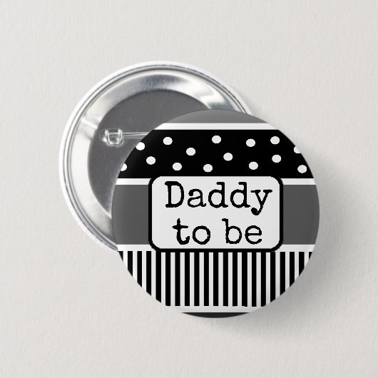 Schwarz-Weiß-Vater als Baby-Showbutton Button (Vorne & Hinten)