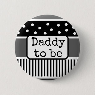 Schwarz-Weiß-Vater als Baby-Showbutton Button