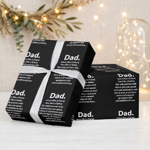 Schwarz-Weiß-Vater-Vater-Zitat-Geburtstag Geschenkpapier