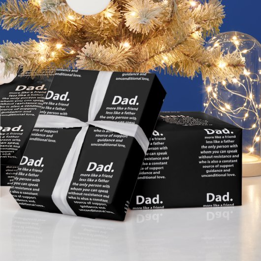 Schwarz-Weiß-Vater-Vater-Zitat-Geburtstag Geschenkpapier (Feiertage)