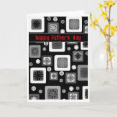 Schwarz-Weiß-Vatertag Karte (Gelbe Blume)