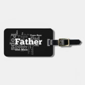 Schwarz-Weiß-Vaterwort-Collage Gepäckanhänger (Vorderseite horizontal)