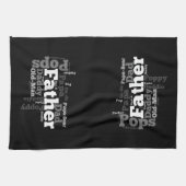 Schwarz-Weiß-Vaterwort-Collage Geschirrtuch (Horizontal)