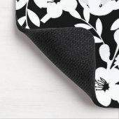 Schwarz-Weiß-Vektor-Blumenmuster Mousepad (Ecke)