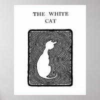 Schwarz-Weiß-Vektor-Kunst Die weiße Katze
