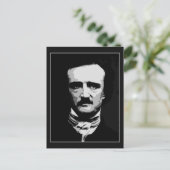 Schwarz-Weiß-Vektorgrafik, Edgar Allan Poe Postkarte (Stehend Vorderseite)