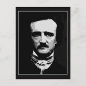 Schwarz-Weiß-Vektorgrafik, Edgar Allan Poe Postkarte (Vorderseite)