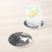 Schwarz-Weiß-Verbindung: Silhouette Liebhaber Getränkeuntersetzer (Seite)