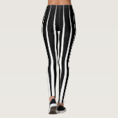 Schwarz-Weiß-Vertikalstreifen Leggings (Rückseite)