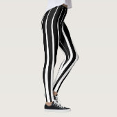 Schwarz-Weiß-Vertikalstreifen Leggings (Rechts)