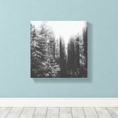 Schwarz-Weiß-verzauberter Wald Leinwanddruck (Insitu (Holzboden))
