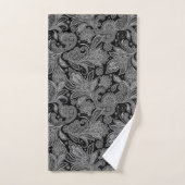 Schwarz-Weiß-Verziert Paisley Badhandtuch Set (Handtuch)