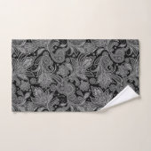Schwarz-Weiß-Verziert Paisley Badhandtuch Set (Handtuch)
