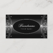 Schwarz-Weiß-Verzierte Sparkling Diamonds Stilvoll Visitenkarte (Vorderseite)