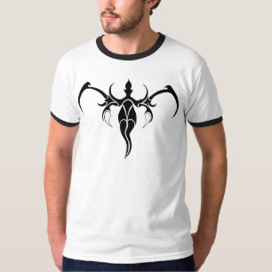 Schwarz-Weiß-Verzierte Stammes-Elefanten-Mandala T-Shirt