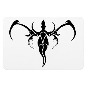 Schwarz-weiß verzierter tribaler Elefanten-Mandala Magnet