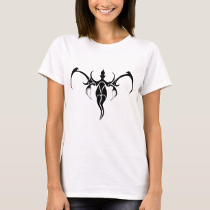 Schwarz-Weiß verzierter tribaler Elefanten-Mandala T-Shirt