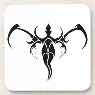 Schwarz-Weiß verziertes Stammes-Elefanten-Mandala Getränkeuntersetzer