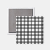 Schwarz-Weiß-Vichy-Druck Gingham-Muster Magnet (Vorderseite/Rückseite)